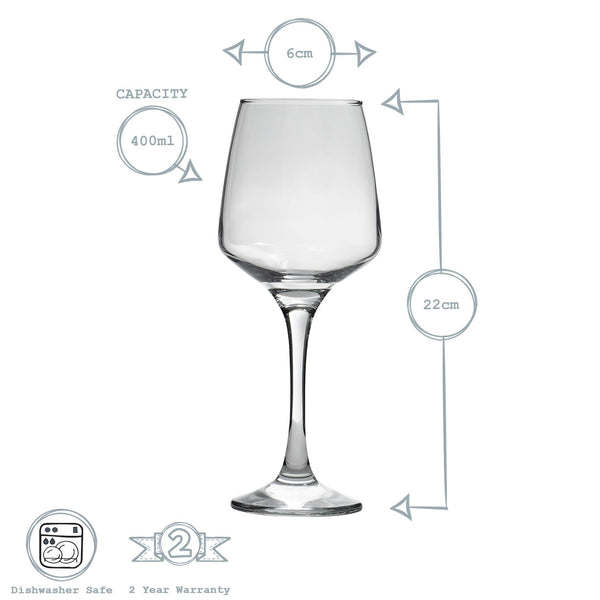 Nicola Spring 400ml Tallo Wine Glasses - Pack Of Six