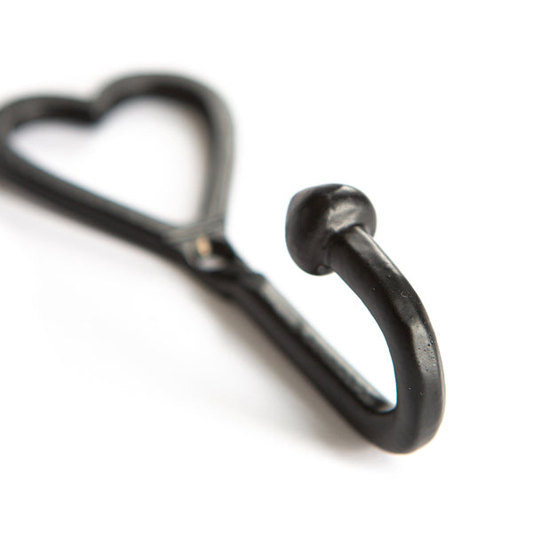Nicola Spring 40mm X 100mm Black Single Heart Hook