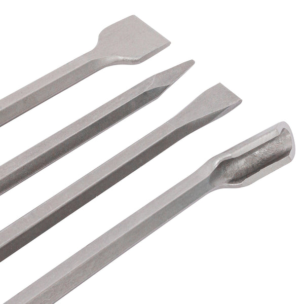 Nicola Spring 4pc Silver Metal SDS Chisel Set