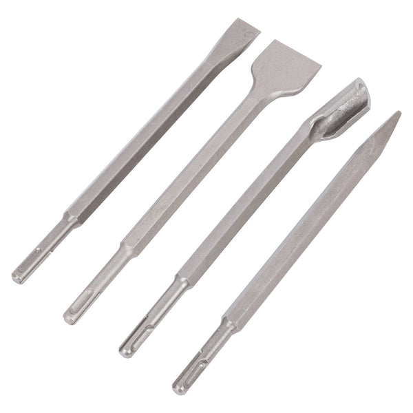 nicola spring 4pc Silver Metal SDS Chisel Set