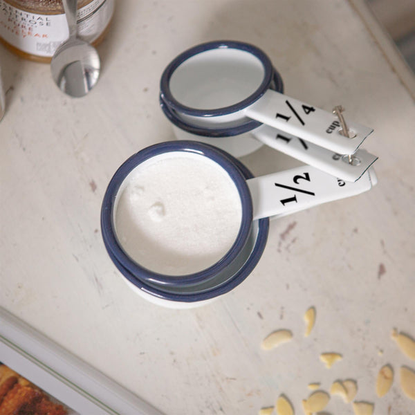 Nicola Spring 4pc White Enamel Measuring Cups Set