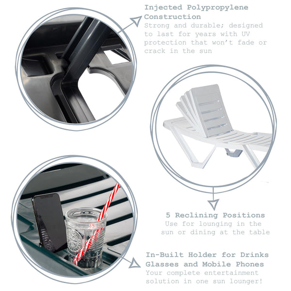Nicola Spring 5-Position Master Sun Lounger