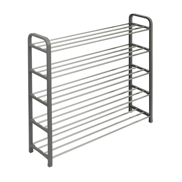 nicola spring 5-Tier Metal Shoe Rack - Silver