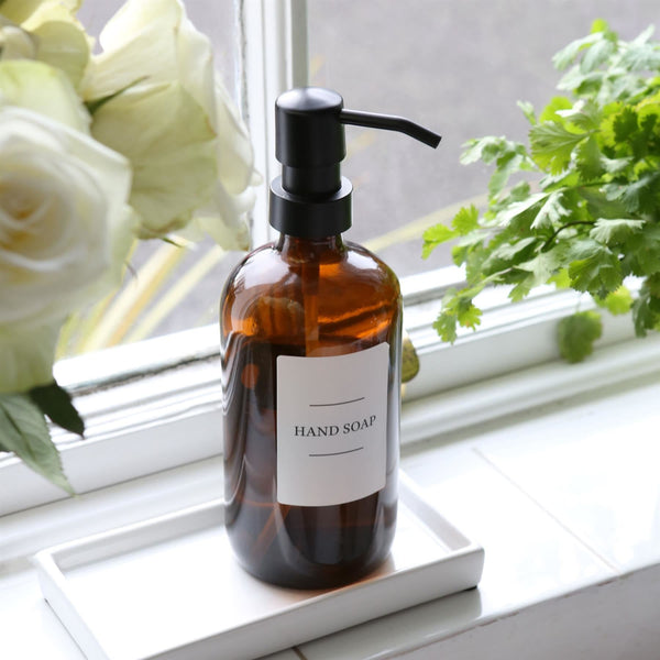 Nicola Spring 500ml Amber Glass Soap Dispenser