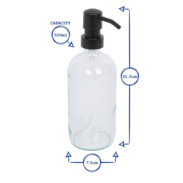 Nicola Spring 500ml Blue Glass Soap Dispenser
