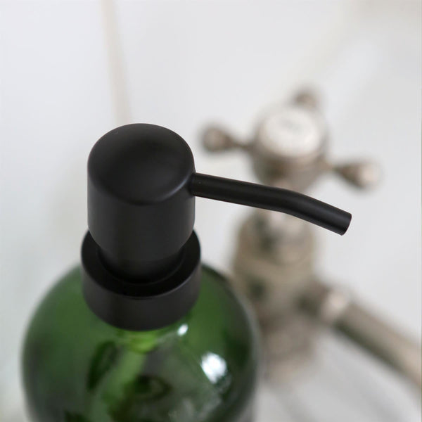 Nicola Spring 500ml Green Glass Soap Dispenser