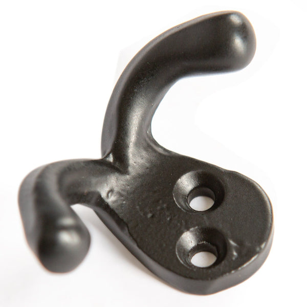Nicola Spring 50mm X 35mm Black Double Coat Hook