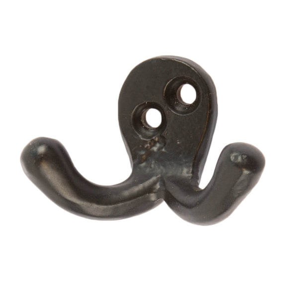 nicola spring 50mm x 35mm Black Double Coat Hook
