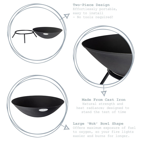 Nicola Spring 56cm Steel Garden Fire Pit