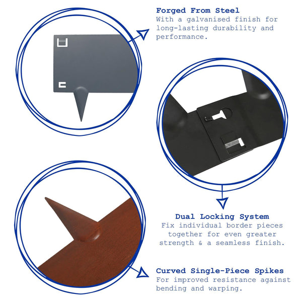 Nicola Spring 5pc Steel Lawn Edging Set - 5m X 8cm