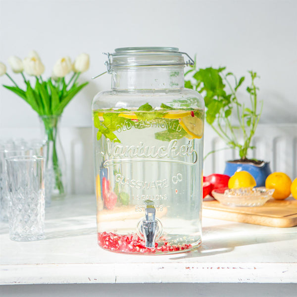 Nicola Spring 6.5L Glass Drinks Dispenser With Tap