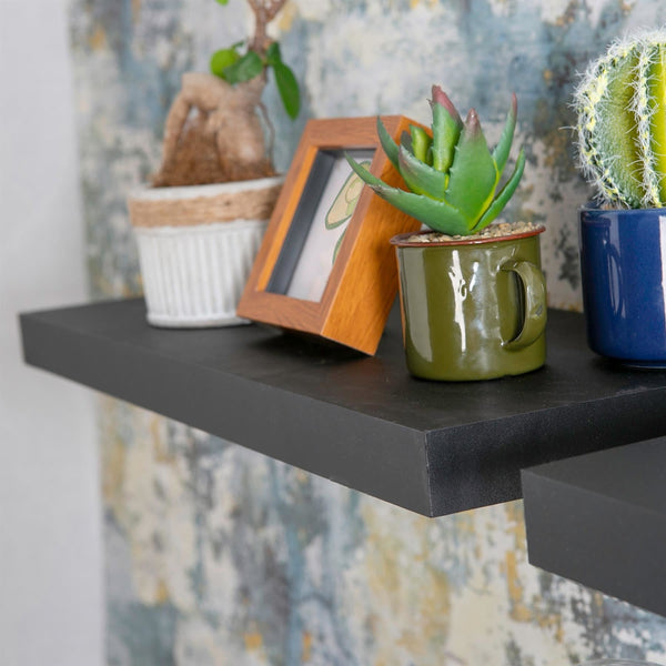 Nicola Spring 60cm Black Modern Floating Shelf