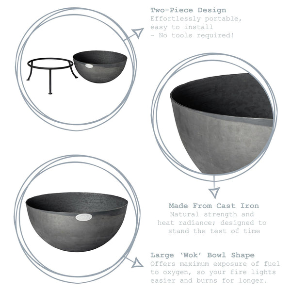 Nicola Spring 60cm Steel Garden Fire Pit