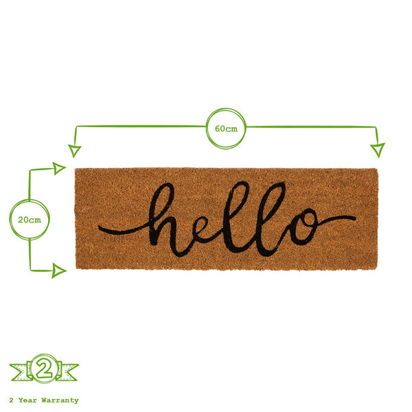 Nicola Spring 60cm X 20cm Hello Coir Step Door Mat