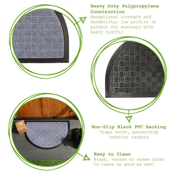 Nicola Spring 60cm X 40cm Grey Heavy Duty Door Mat
