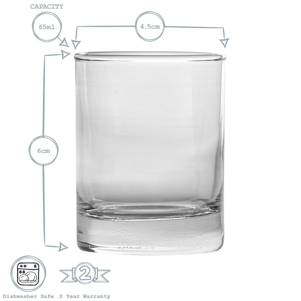 Nicola Spring 65ml Shot Glasses - Pack Of Six
