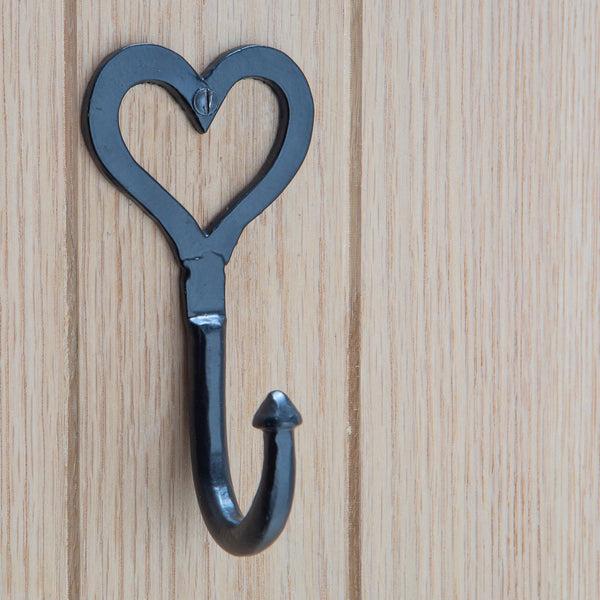 Nicola Spring 65mm X 130mm Black Single Heart Hook