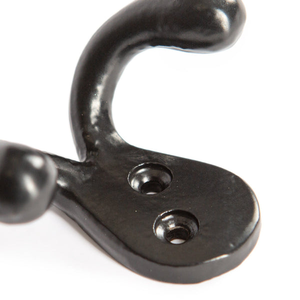 Nicola Spring 70mm X 50mm Black Double Coat Hook
