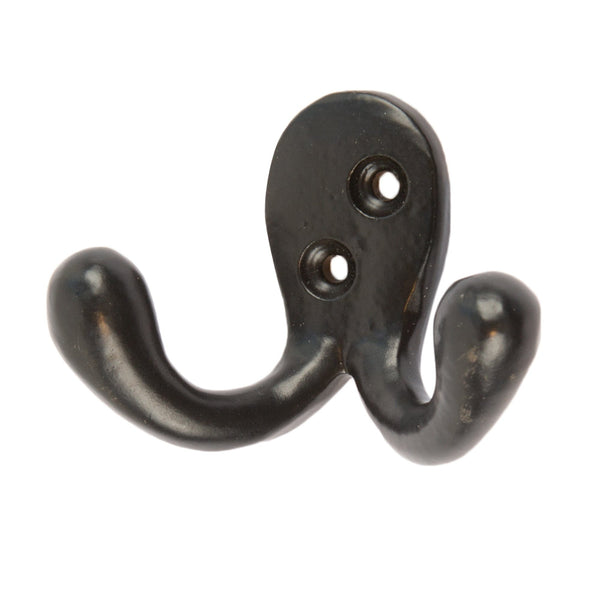 nicola spring 70mm x 50mm Black Double Coat Hook