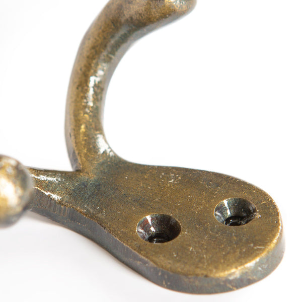 Nicola Spring 70mm X 50mm Brass Double Coat Hook
