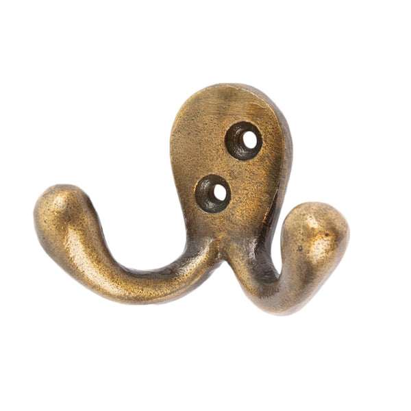 nicola spring 70mm x 50mm Brass Double Coat Hook