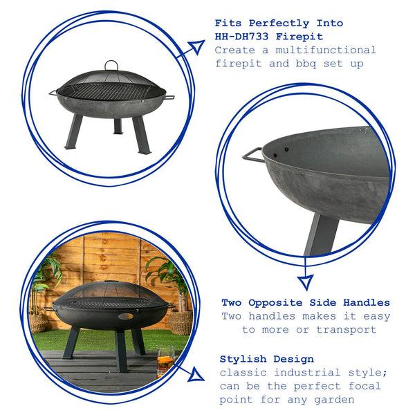 Nicola Spring 72.5cm Round Fire Pit Grill