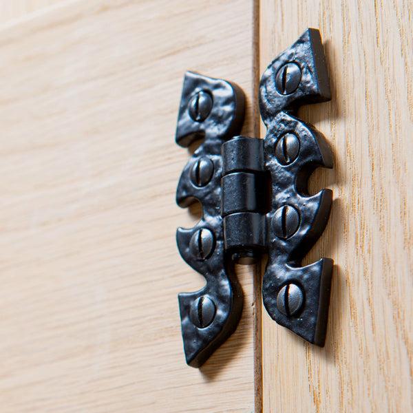 Nicola Spring 75mm Black Ornate Cabinet Hinge