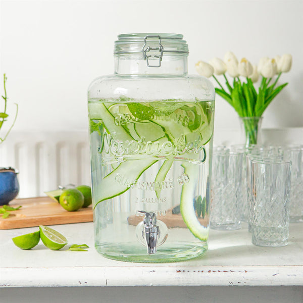 Nicola Spring 8.7L Glass Drinks Dispenser With Tap