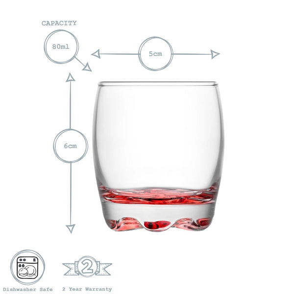 Nicola Spring 80ml Adora Shot Glasses - Pack Of Six