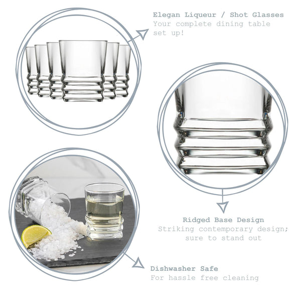Nicola Spring 80ml Elegan Shot Glasses - Pack Of Six