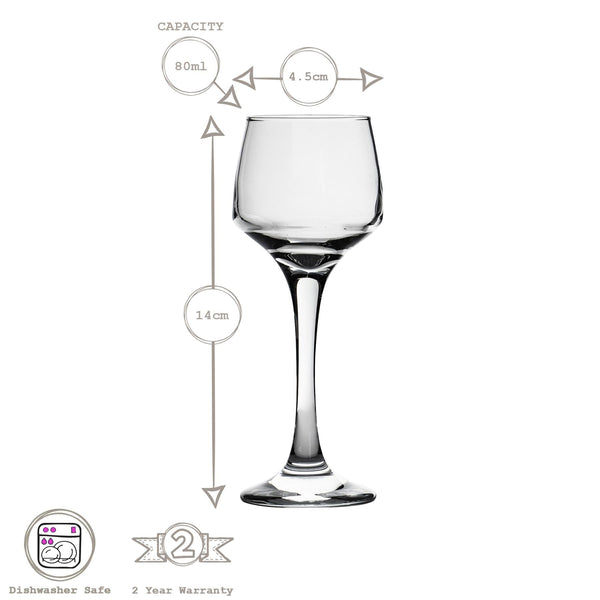Nicola Spring 80ml Lal Sherry Glasses - Pack Of Six