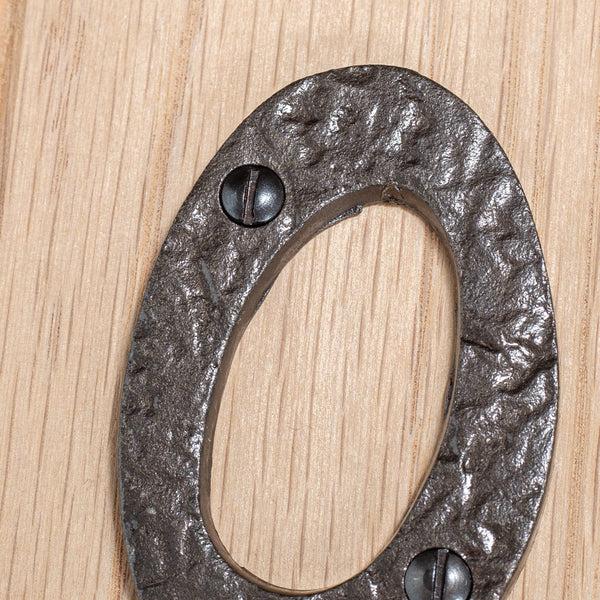 Nicola Spring 80mm Grey Rustic Iron House Number 0