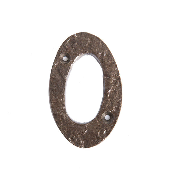 nicola spring 80mm Grey Rustic Iron House Number 0
