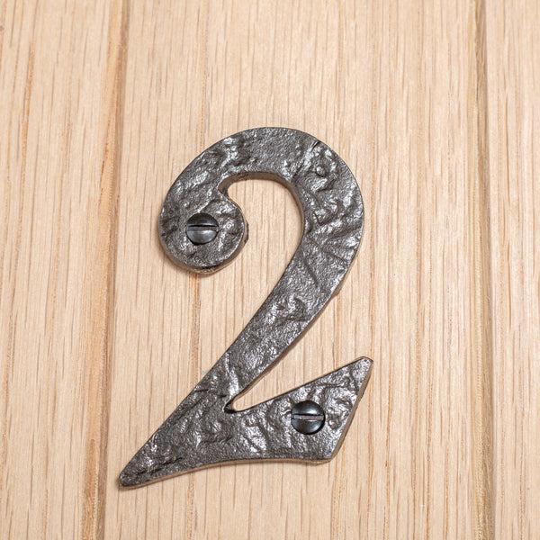 Nicola Spring 80mm Grey Rustic Iron House Number 2