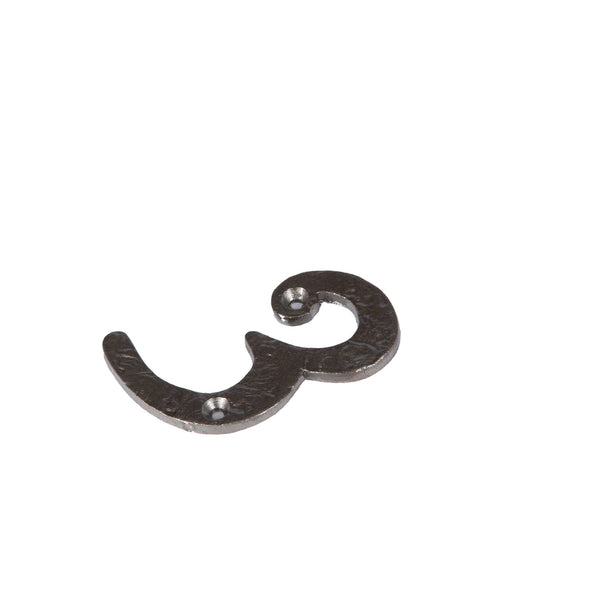 Nicola Spring 80mm Grey Rustic Iron House Number 3