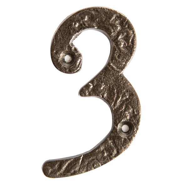 nicola spring 80mm Grey Rustic Iron House Number 3