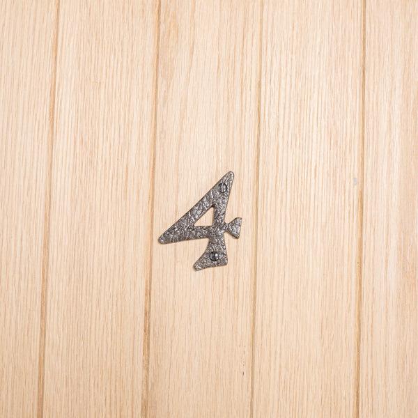 Nicola Spring 80mm Grey Rustic Iron House Number 4