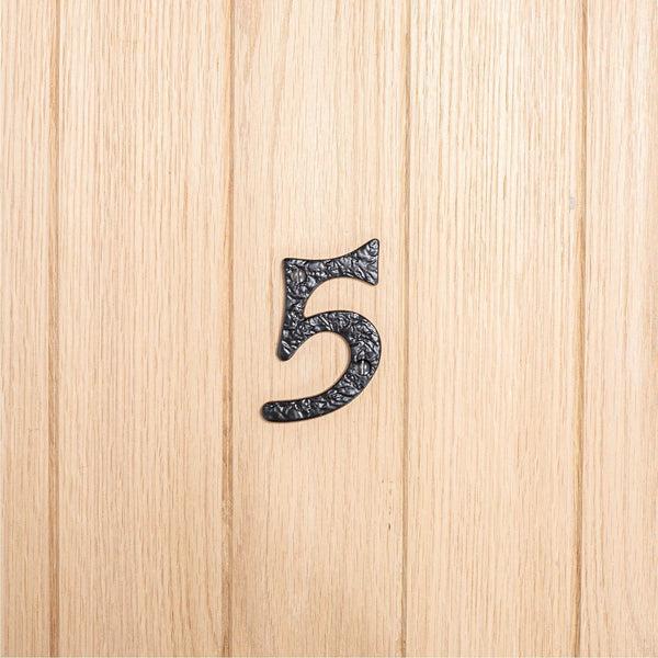 Nicola Spring 80mm Grey Rustic Iron House Number 5
