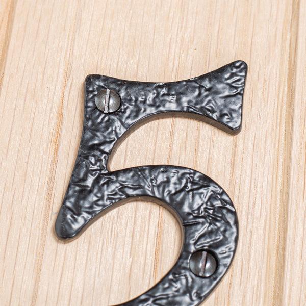 Nicola Spring 80mm Grey Rustic Iron House Number 5