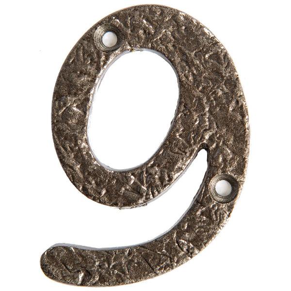 nicola spring 80mm Grey Rustic Iron House Number 9