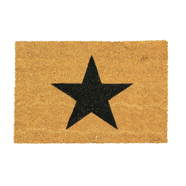 nicola spring 90cm x 60cm Black Star Coir Door Mat