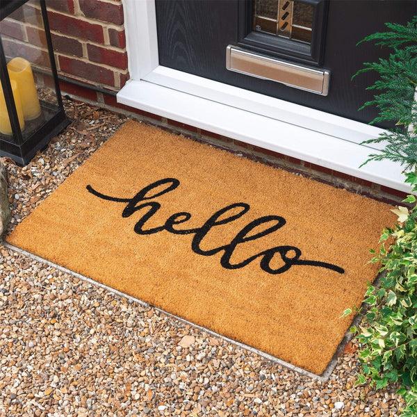 Nicola Spring 90cm X 60cm Hello Coir Door Mat