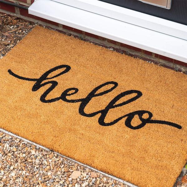 Nicola Spring 90cm X 60cm Hello Coir Door Mat
