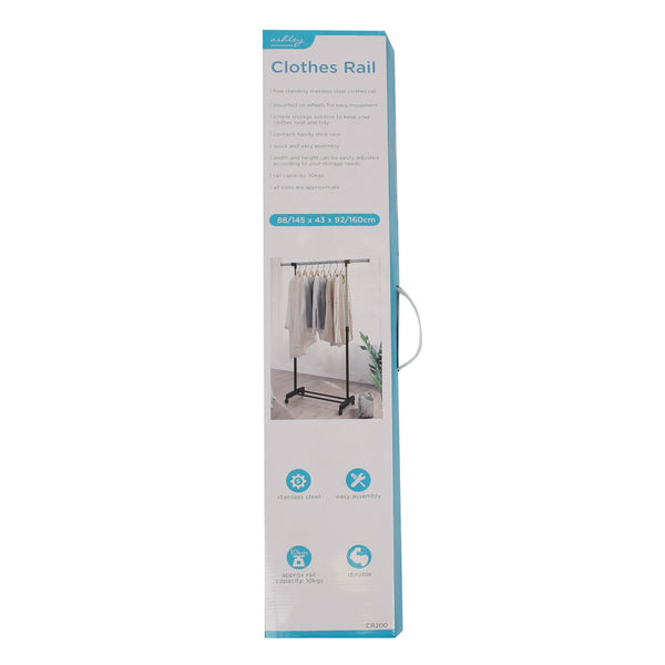 Nicola Spring Adjustable Clothes Rail - Black