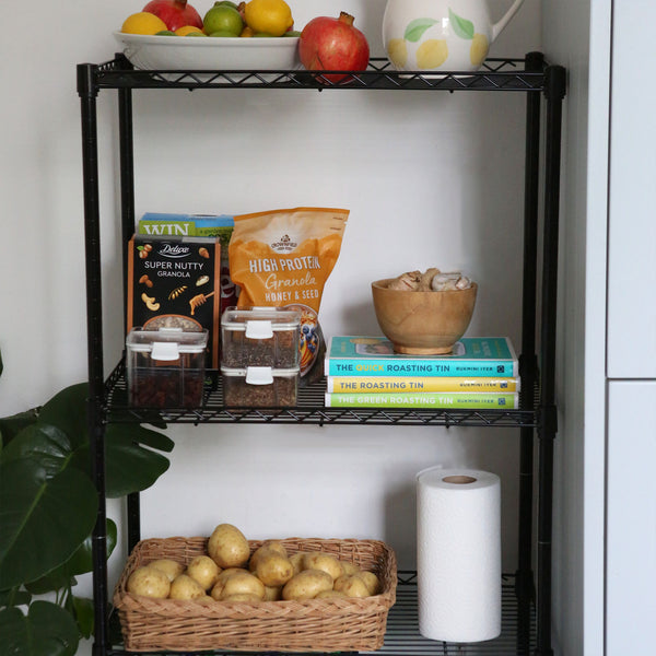 Nicola Spring Adjustable Wire Shelving Unit - Black