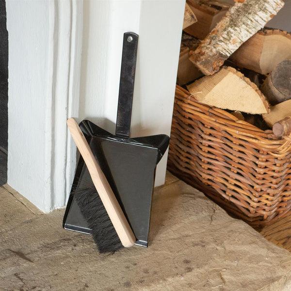 Nicola Spring Black Fireplace Dustpan & Brush Set