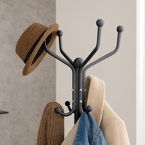 Nicola Spring Black Free-Standing Steel Coat Rack