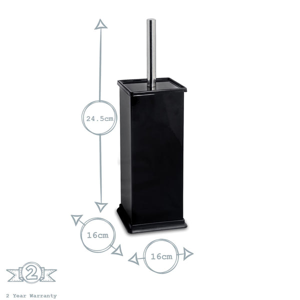Nicola Spring Black Square Toilet Brush