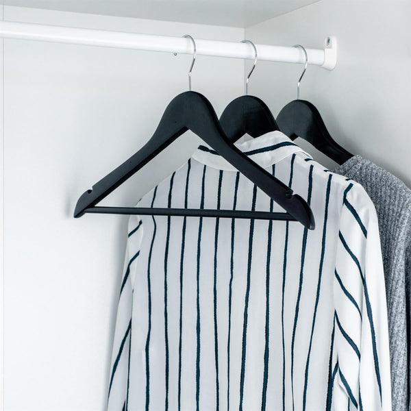 Nicola Spring Black Wooden Coat Hangers - Pack Of 10