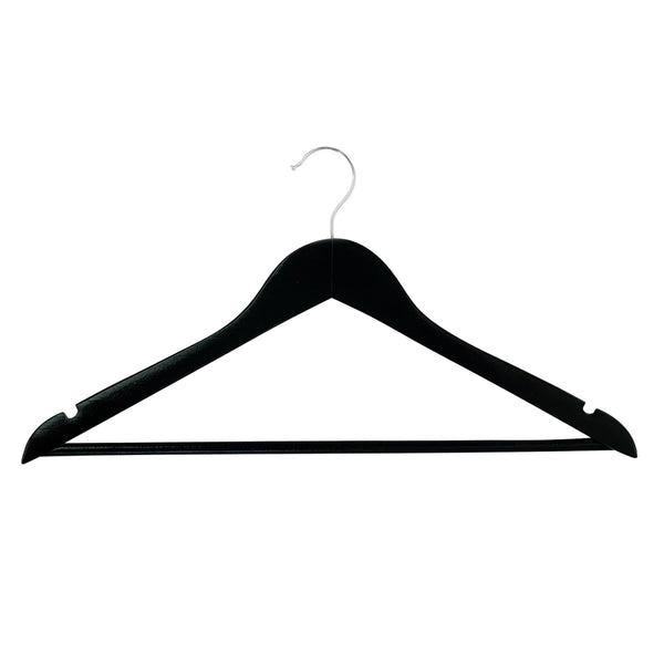 Nicola Spring Black Wooden Coat Hangers - Pack Of 10